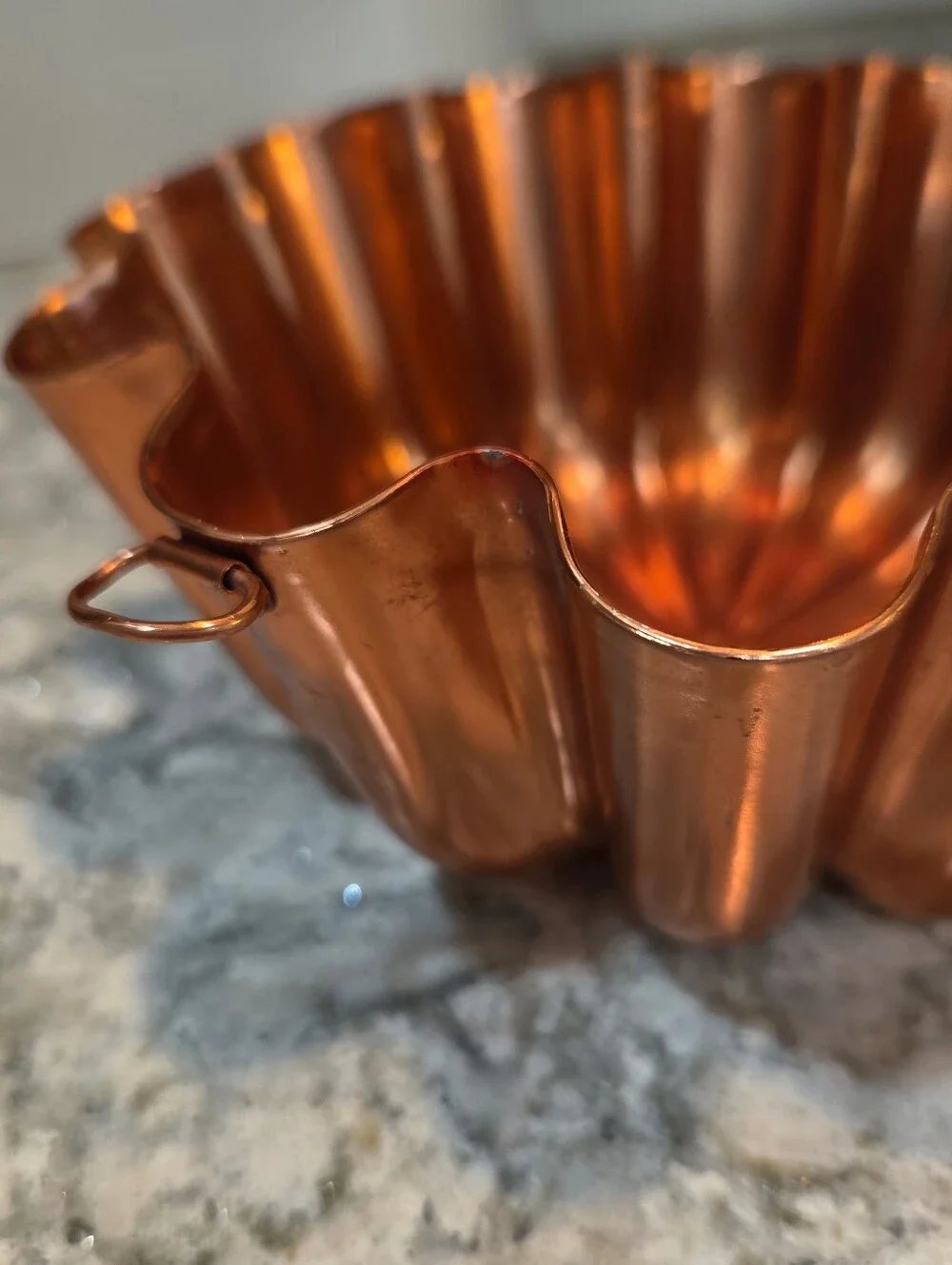 VTG Copper-tone Jello Mold Round Fluted 3.5 Cups Wall Decor Baking Kitchen